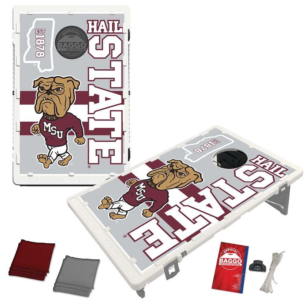 Mississippi State Bulldogs Hail State Bully Baggo Bean Bag Toss Portable 2x3 Cornhole Game