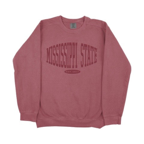 Comfort Color Mississippi State Monochrome Collegiate Crew Sweatshirt