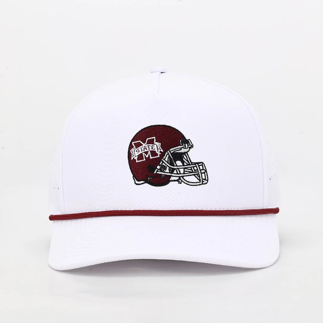 Mississippi State Helmet Performance Rope Hat - White