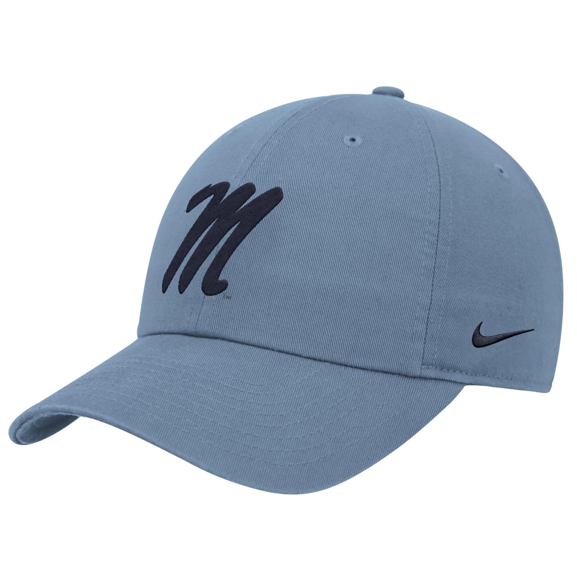 Nike Ole Miss Club Cap - Powder Blue with Navy M