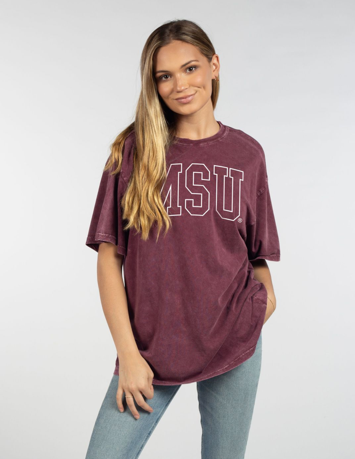 Mississippi State Band tee - Merlot with MSU