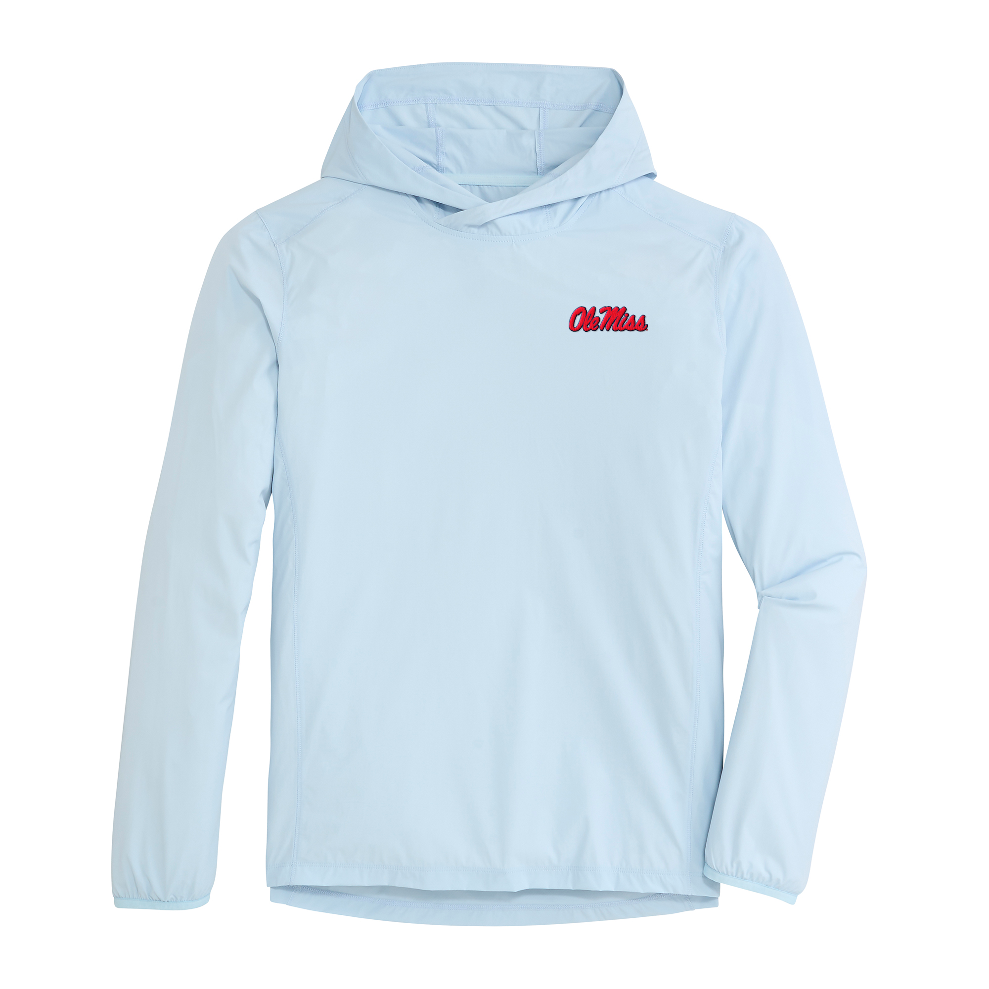 Ole Miss Script Trail Performance Hoodie - Sky Blue with Ole Miss Script