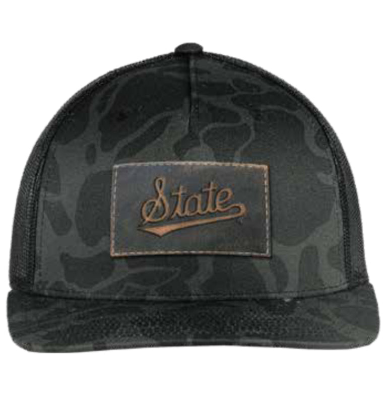 Zep-Pro Mississippi State Old School Sable Trucker Hat with State Script Leather Patch