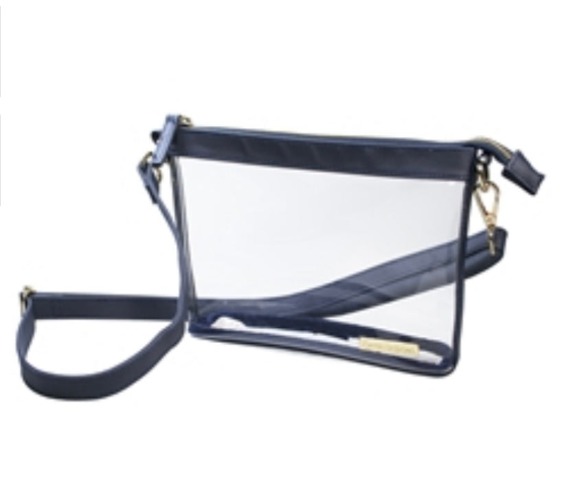 Capri Designs Small Crossbody-Navy with Gold Accents