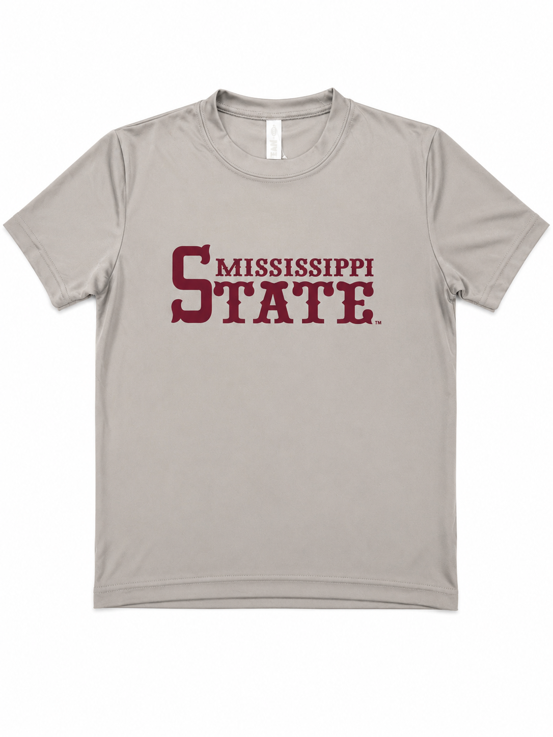 Mississippi State Youth Dri Fit Tee - Grey with Maroon 1985 Logo