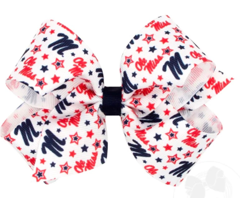 Ole Miss King Size Star Print Bow