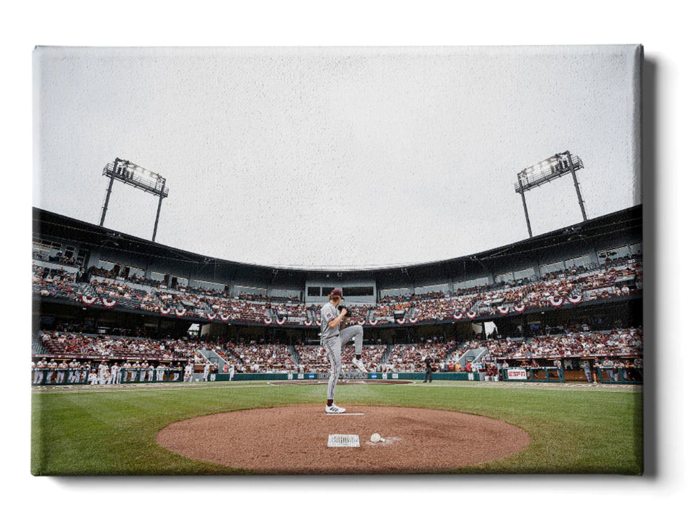 Mississippi State First Pitch Canvas 24x16