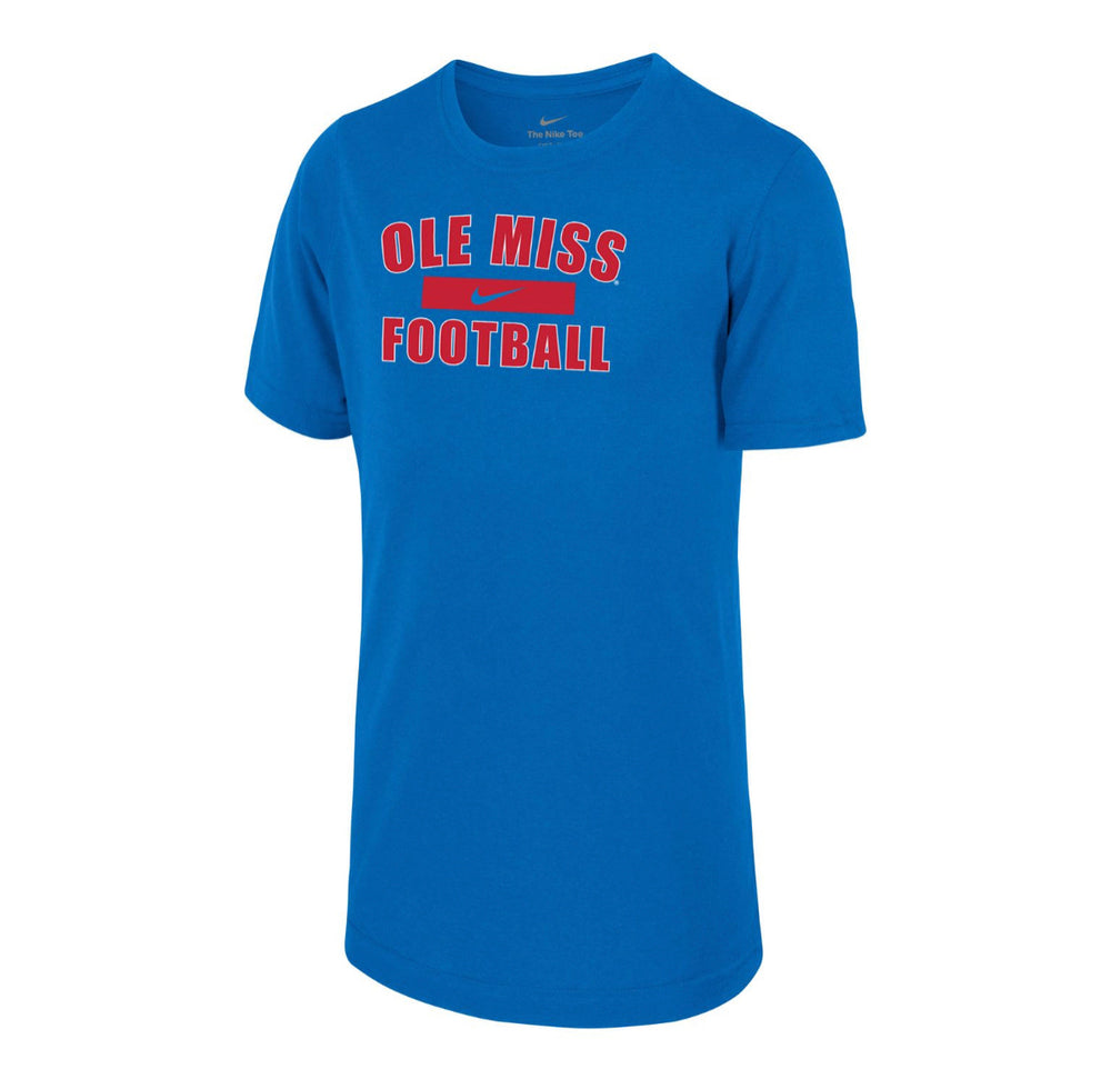 Youth Nike Legend SS Tee-Italy Blue Ole Miss Football