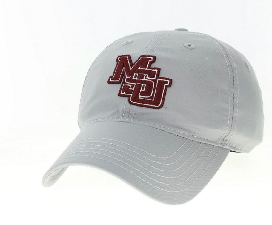 Grey Cool Fit Hat w/MSU Interlocking logo