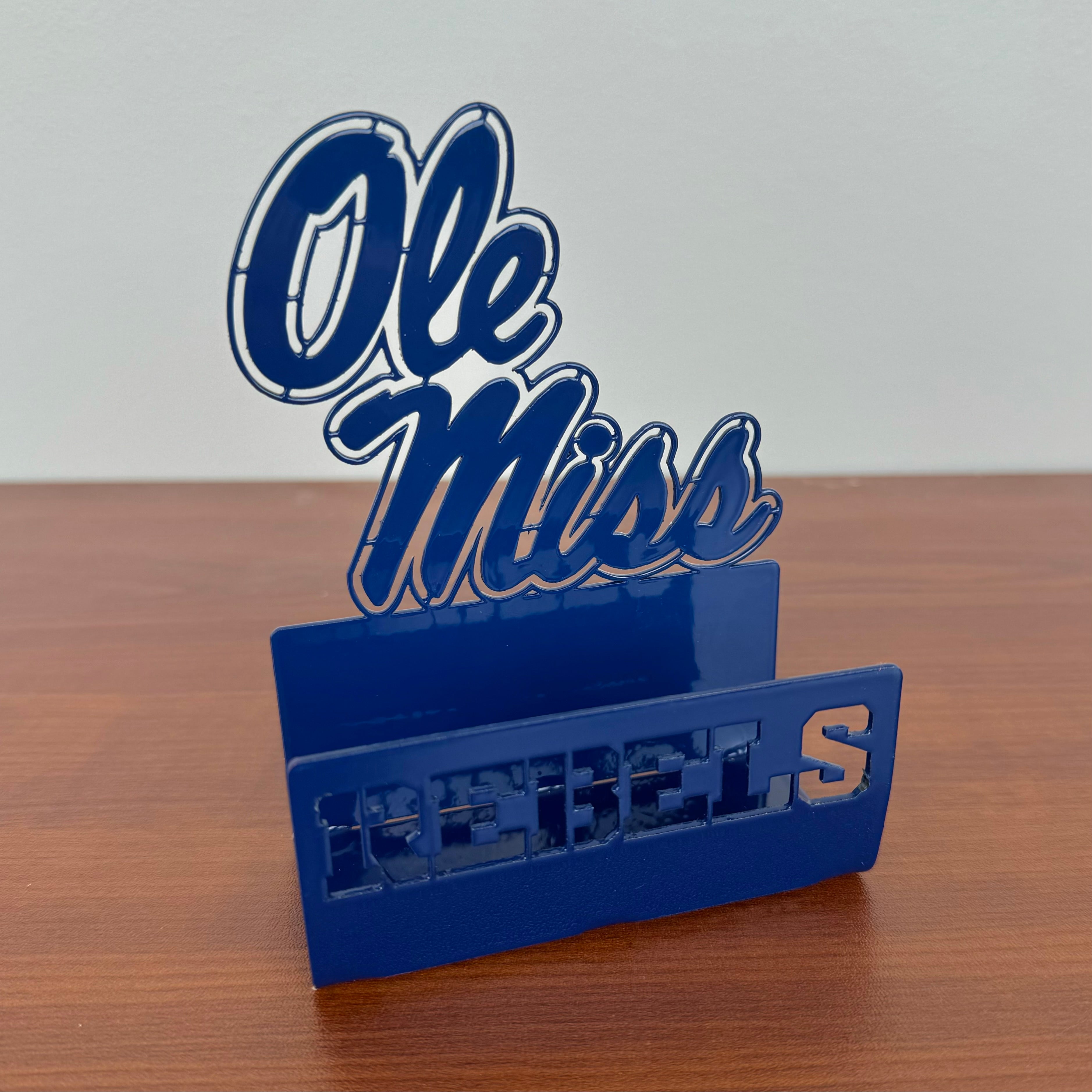 Gameday Ironworks Ole Miss Rebels Card Holder- Navy Blue