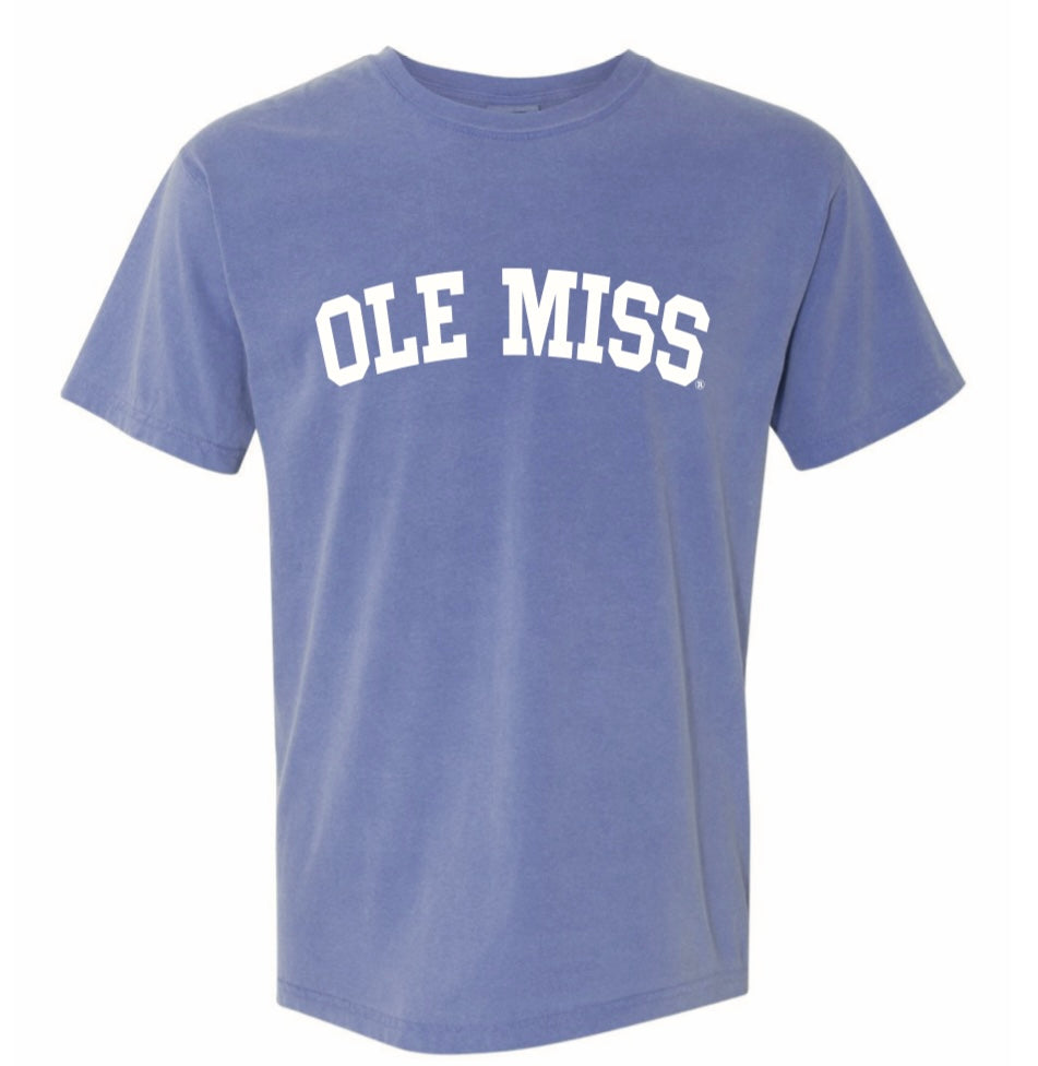 Comfort Color Ole Miss Periwinkle Short Sleeve Tee