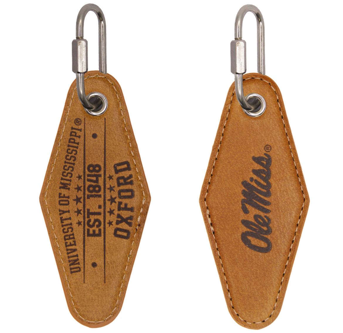 Ole Miss Tan Leather Key Chain