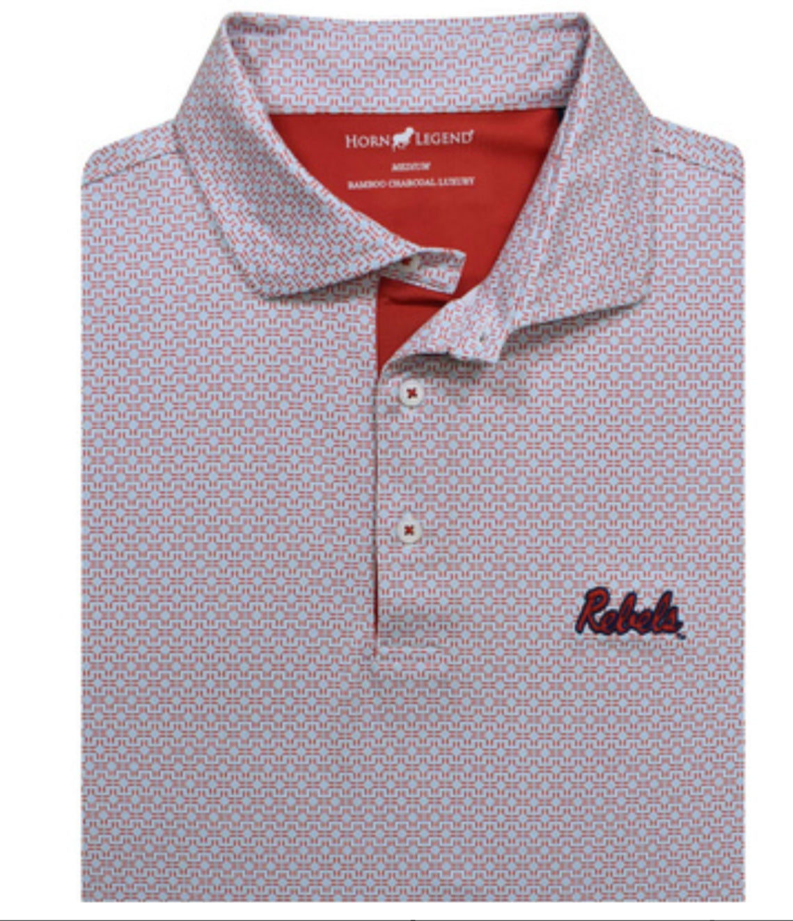 Horn Legend Ole Miss Aztec Polo "Rebels" Script