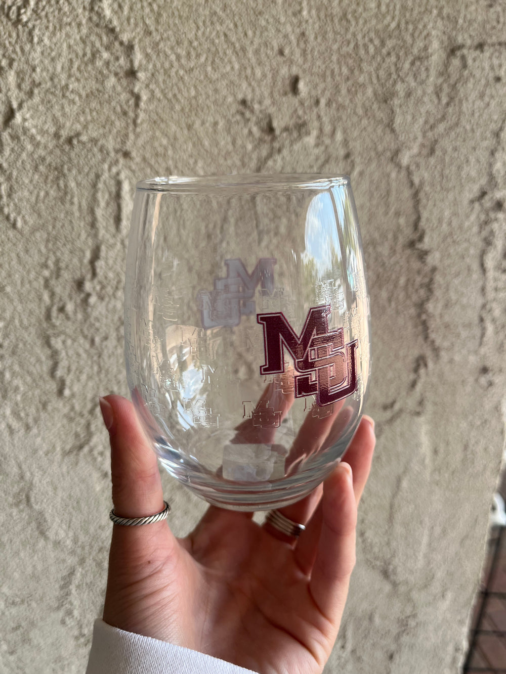 Interlocking MSU Repeat Wine Glass