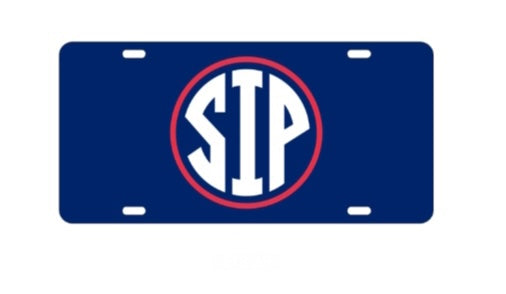 SIP Logo Navy License Plate
