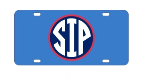 SIP Logo Powder Blue License Plate