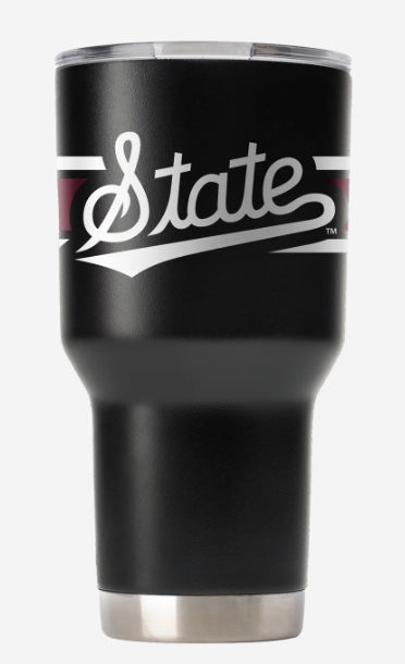 Gametime 30 oz State Script Black Tumbler- "Dark Mode"