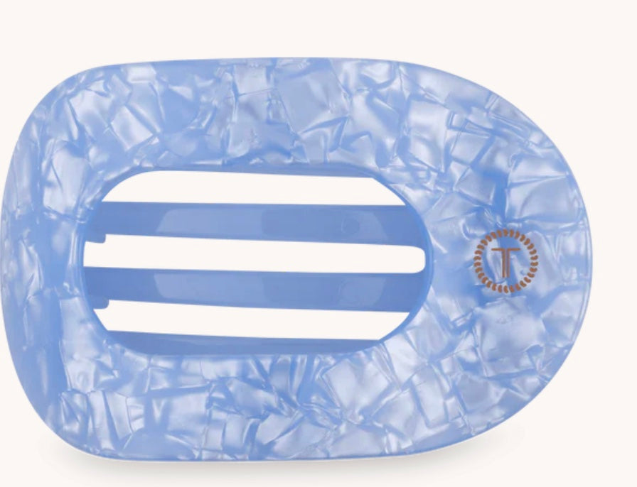 Teleties Blue Lagoon Medium Flat Round Hair Clip