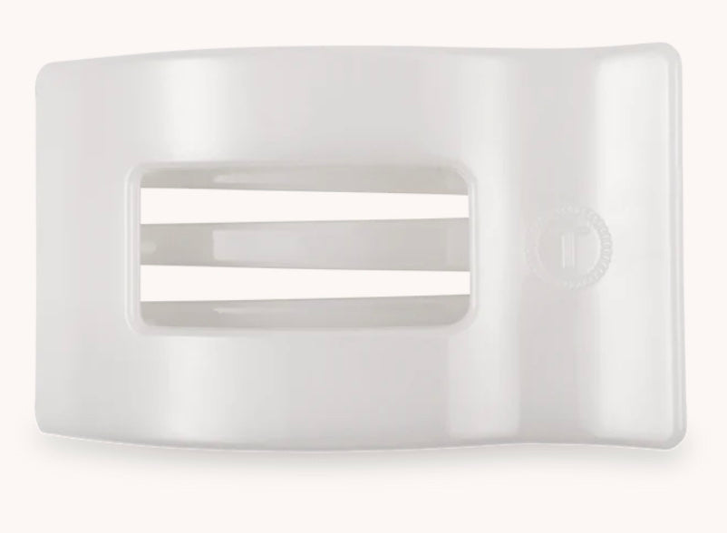 Teleties Coconut White Medium Flat Rectangle Hair Clip in White