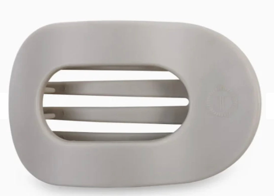 Teleties Medium Flat Round Hair Clip - Gray