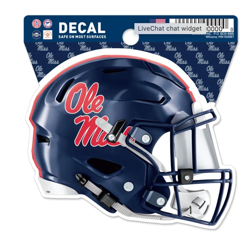 Ole Miss Helmet Clean Cut Decal - 3x4