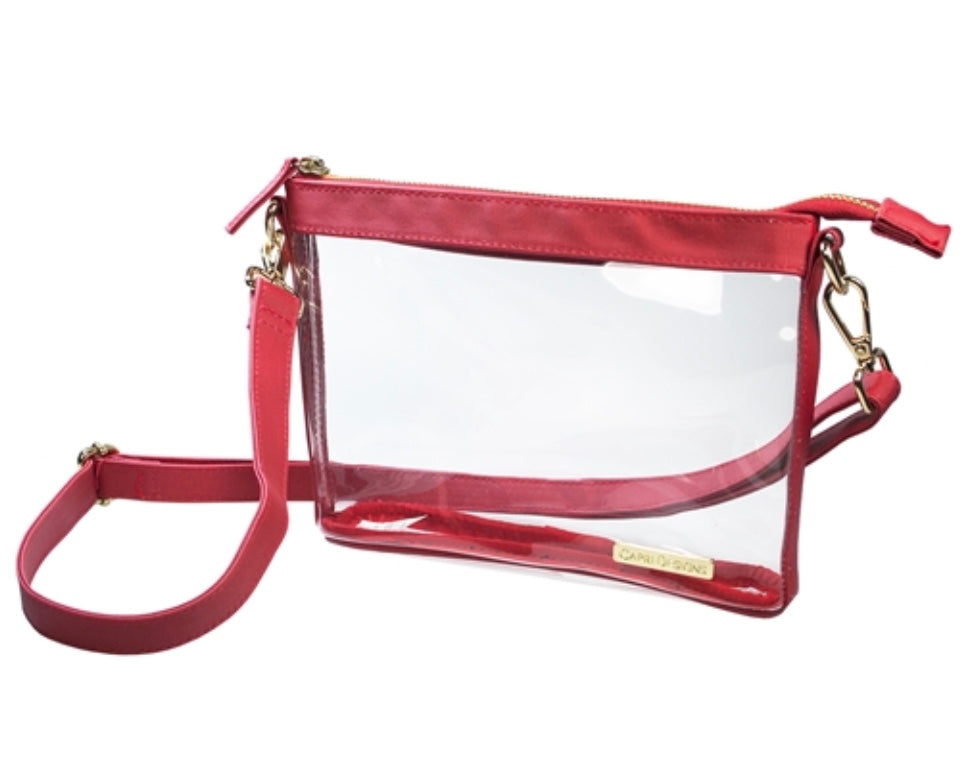 Capri Designs Small Crossbody Purse with Gold and Red Accents