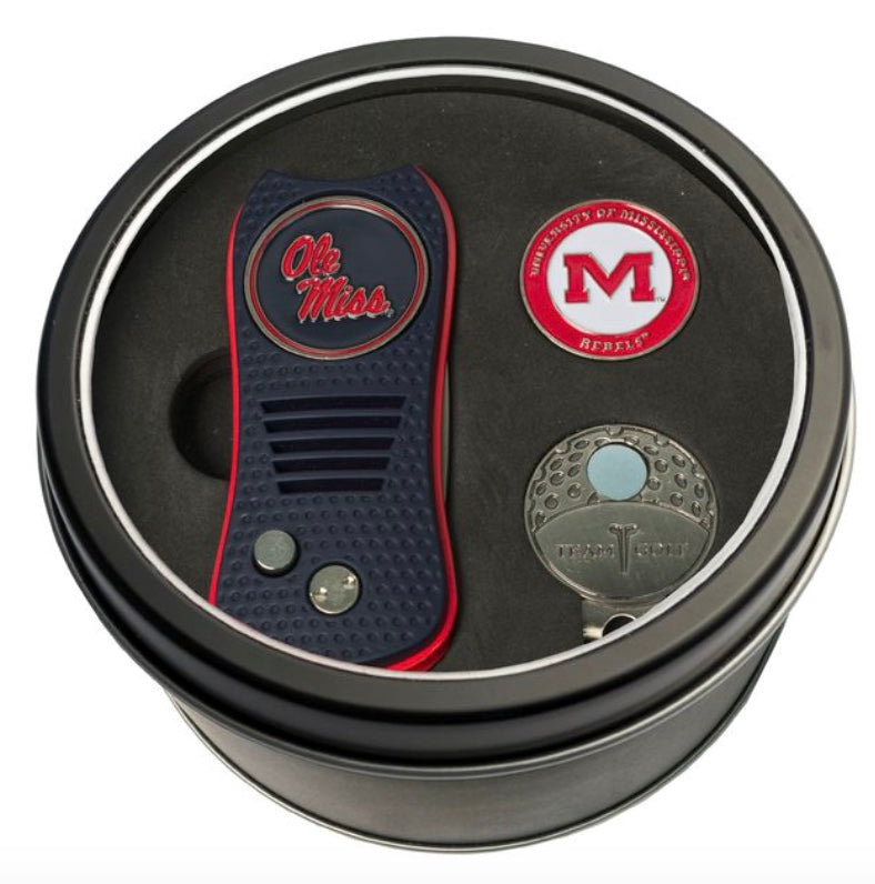 Ole Miss Switchblade Cap Clip Tin Set