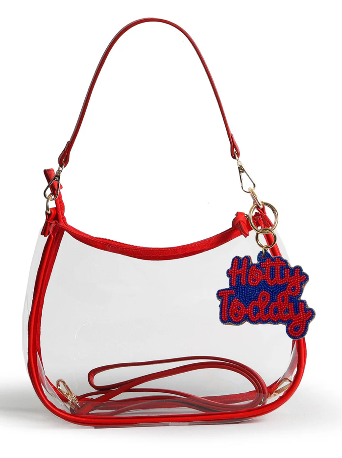 Ole Miss "Sara" Clear Purse with Beaded Hotty Toddy Charm