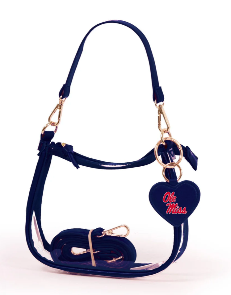 Ole Miss "Clara" Clear Purse with Heart Charm