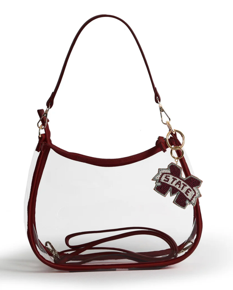 Mississippi State "Sara" Clear Purse with Beaded Charm