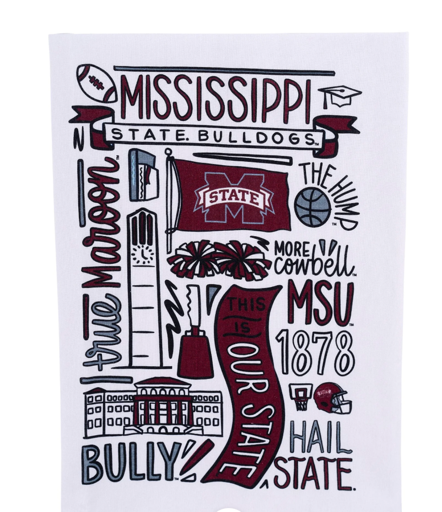 Mississippi State Collage Tea Towel
