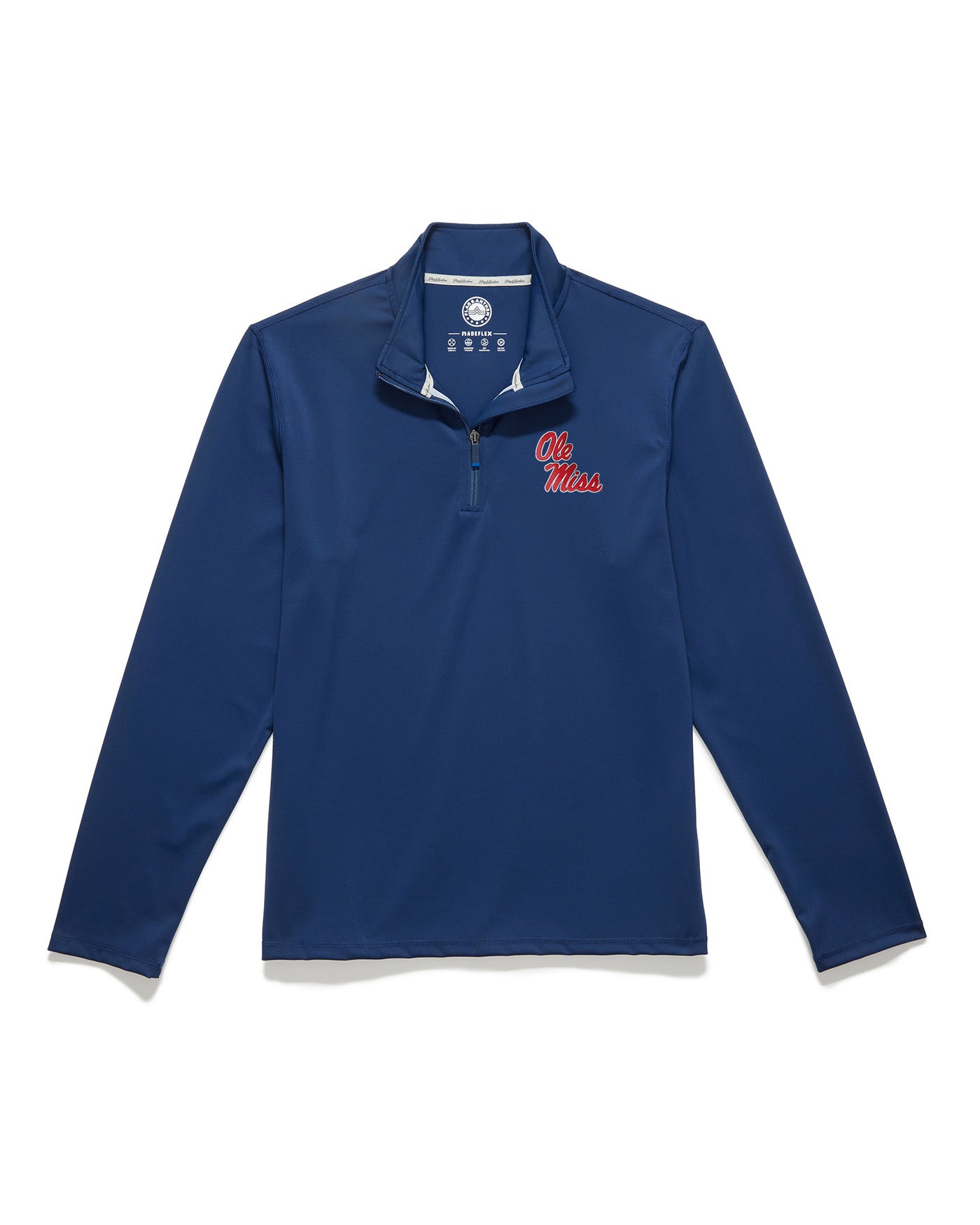 Flag & Anthem Ole Miss Navy Journey Performance 1/4 Zip with Stack Script