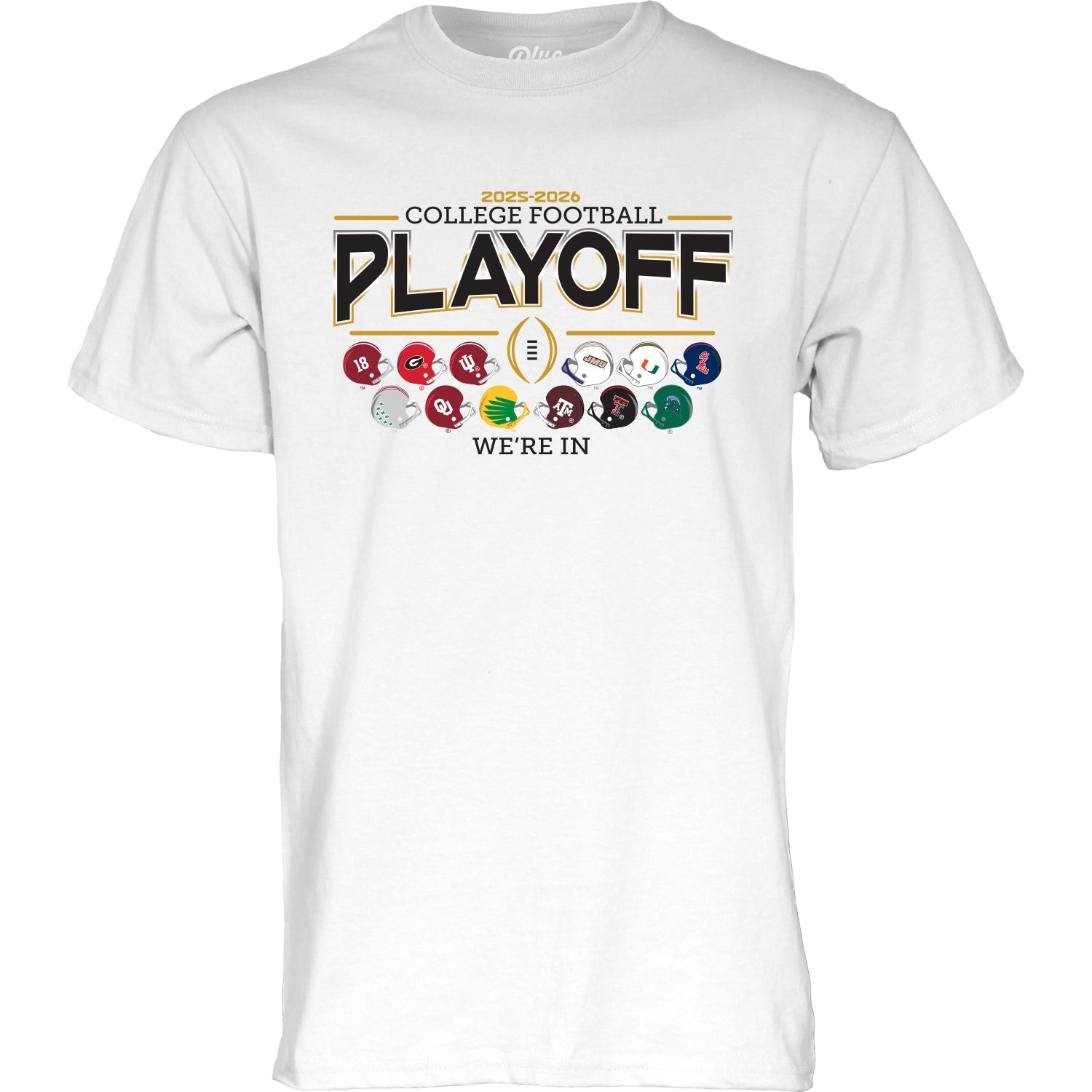 Blue 84- 12 team Football Helmet CFP- Short Sleeve T-Shirt