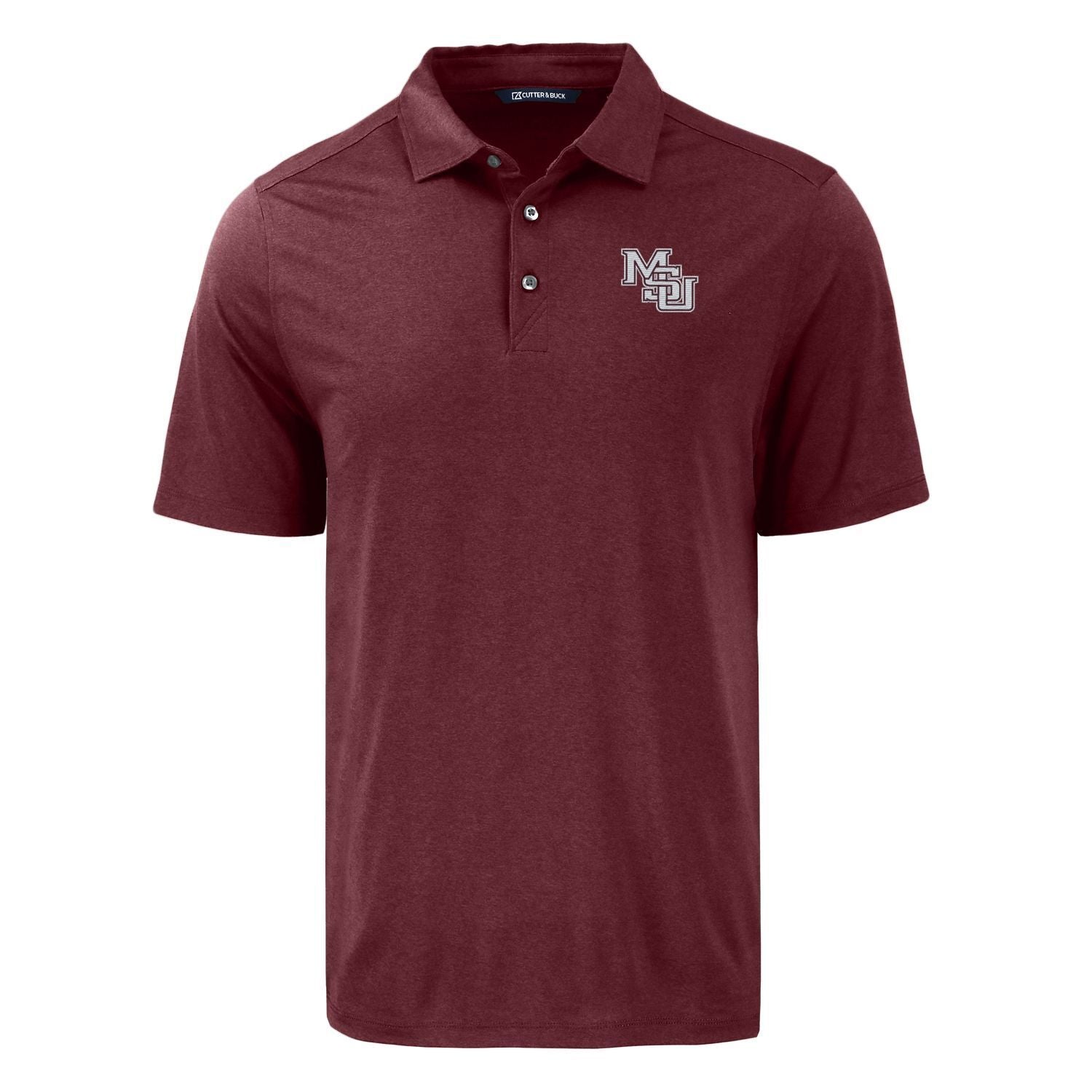 Cutter and Buck Mississippi State Coastline Maroon Polo with Interlocking MSU