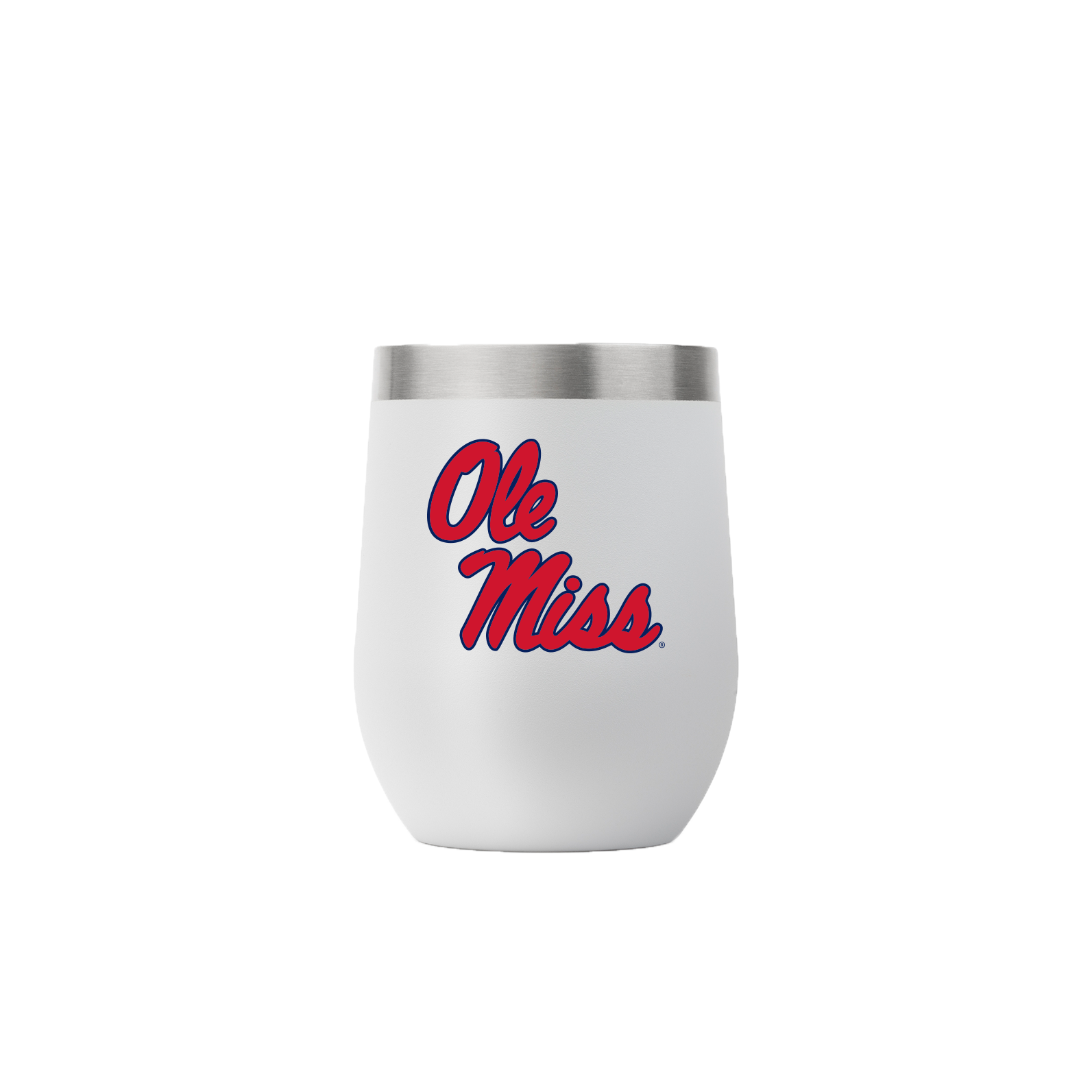Ole Miss Light Gray 12oz. Stemless Tumbler - Ole Miss Stack Script
