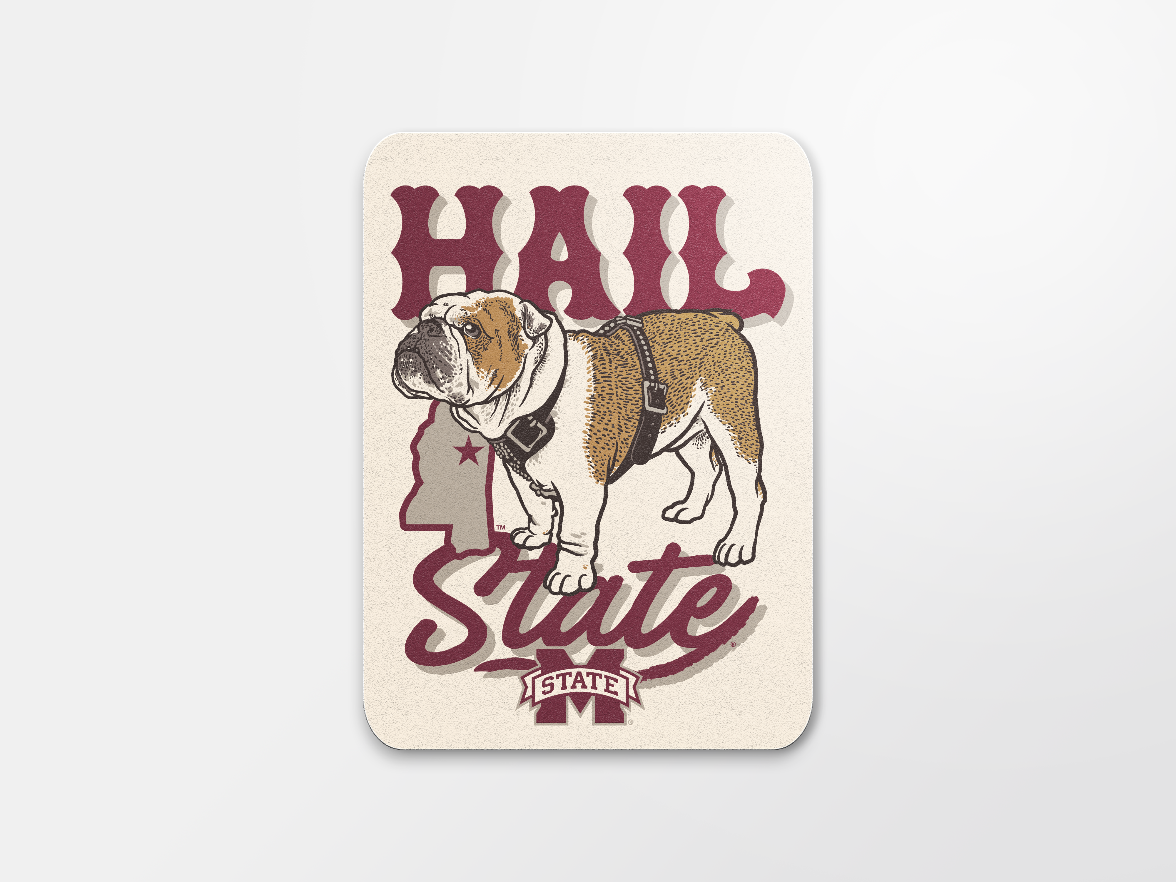 Image One Sticker-Mississippi State Rustic Dog
