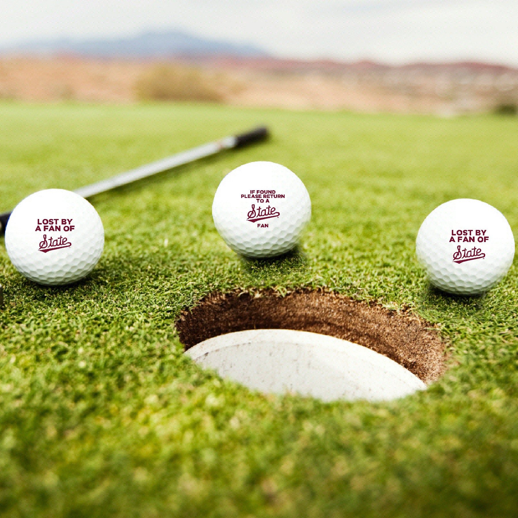 Set of 3 MS State Golf Balls