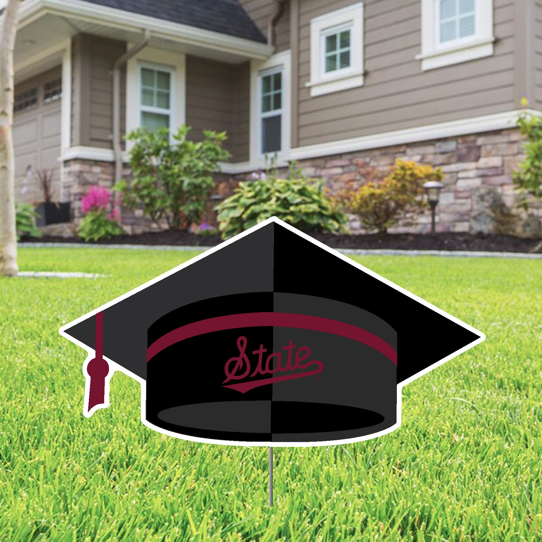 Mississippi State Graduate Cap Yard Sign