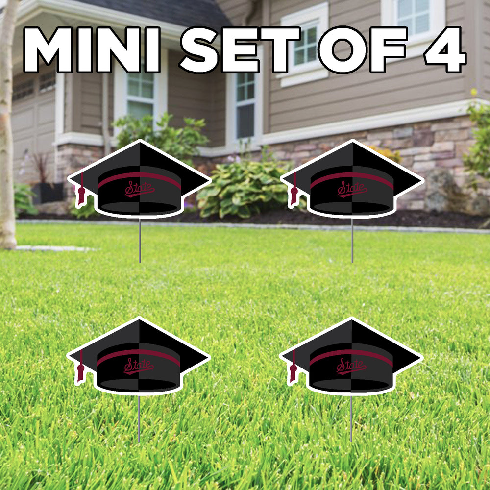 Mississippi State Graduate Cap Yard Signs- Set of 4