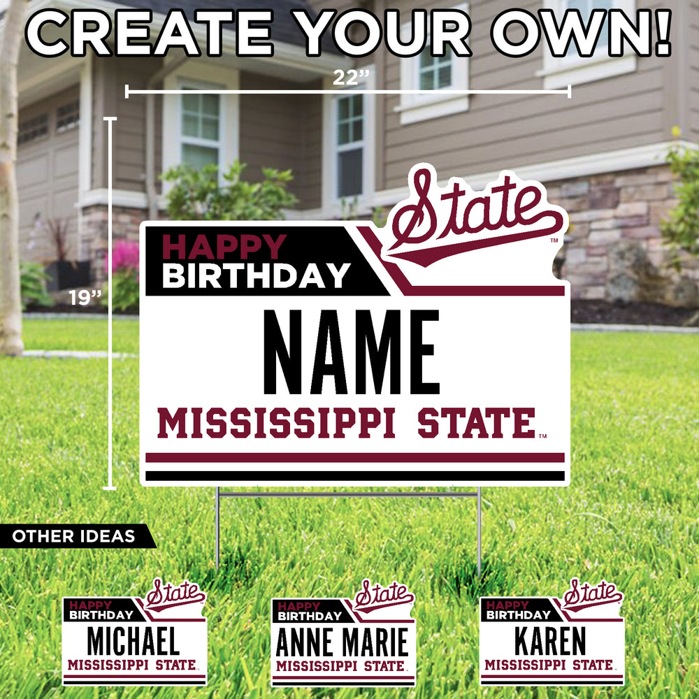 Mississippi State Happy Birthday Yard Sign- Custom