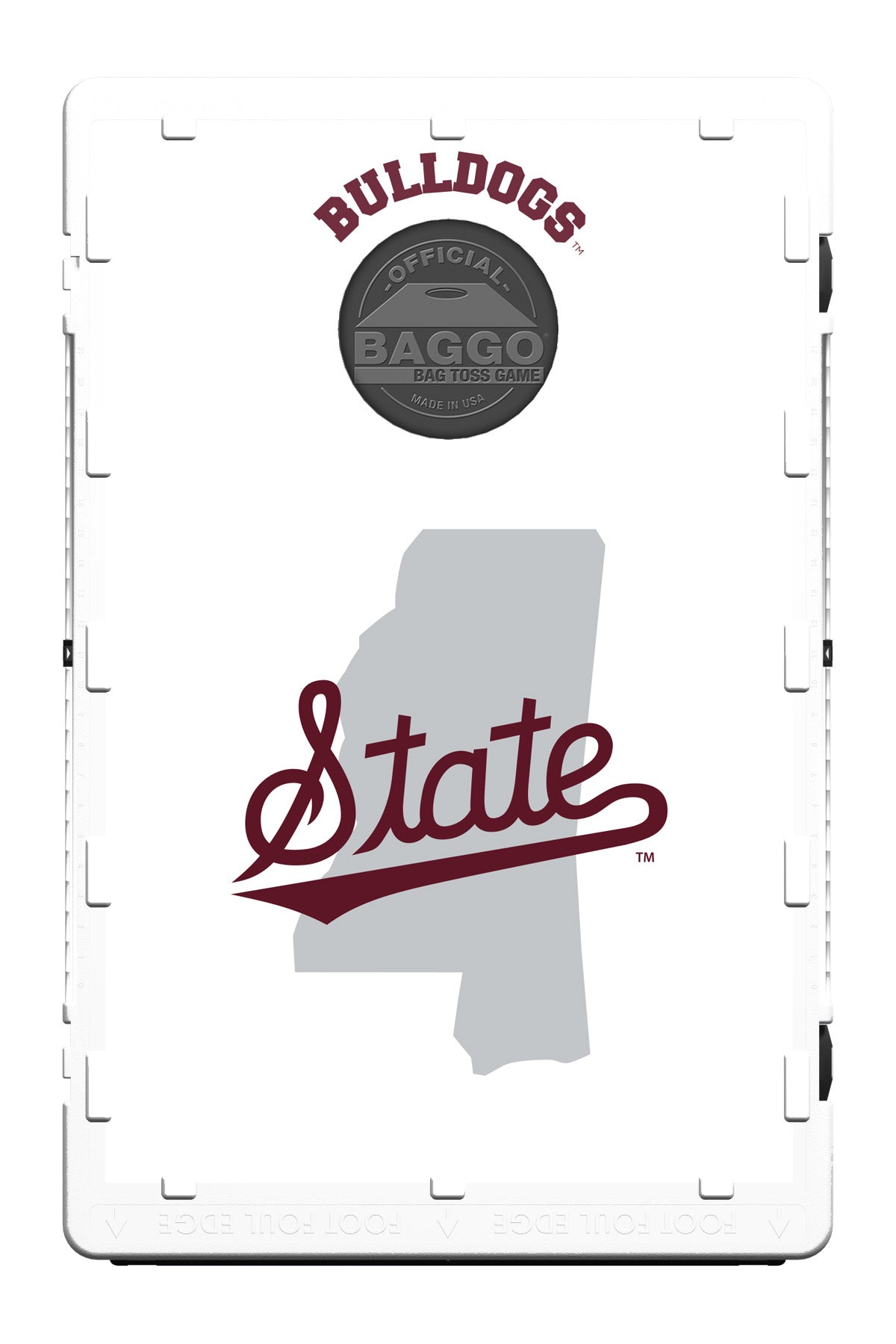 Mississippi State Bulldogs White Script Baggo Bean Bag Toss Portable 2x3 Cornhole Game