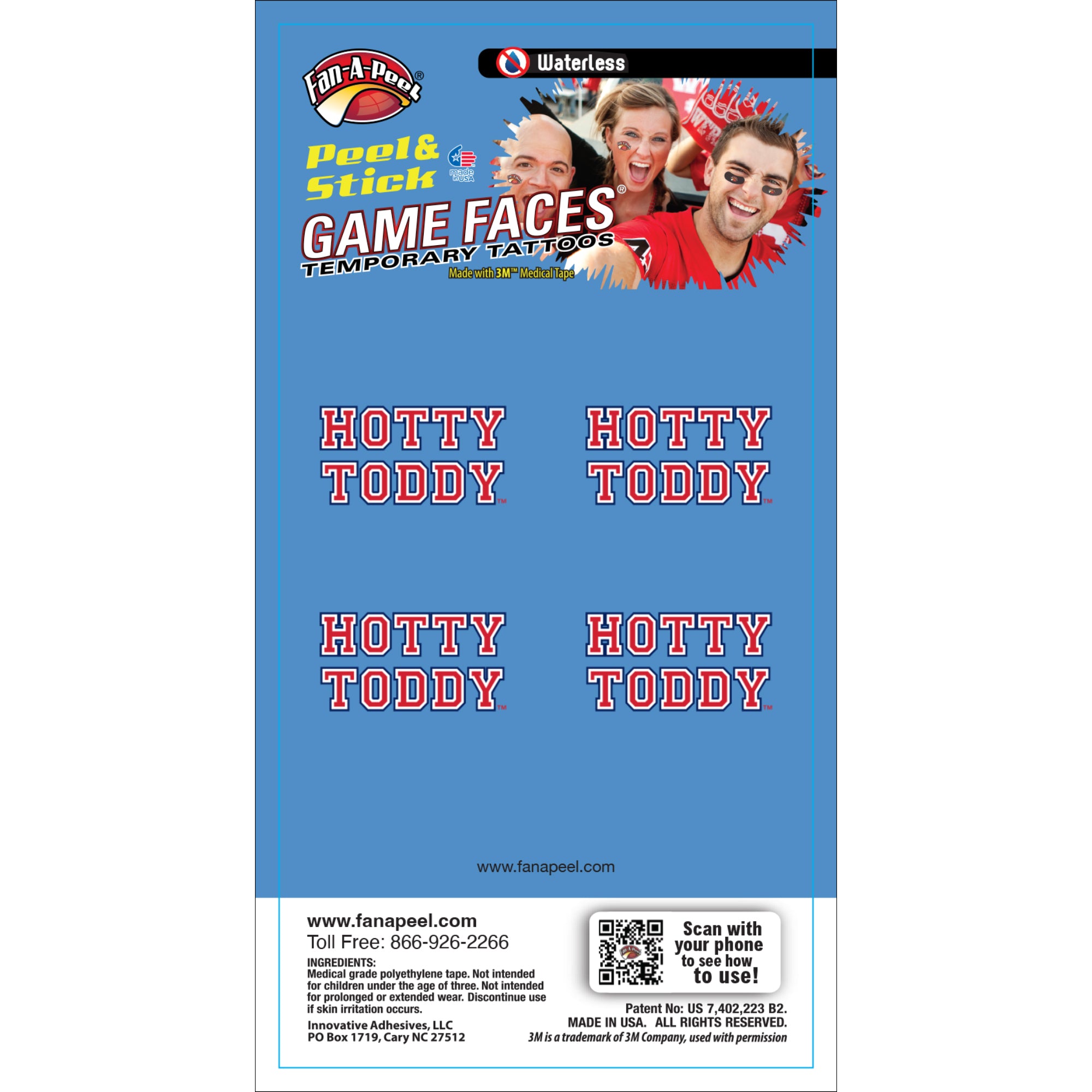 Ole Miss Hotty Toddy Peel and Stick Temporary Tattoos - 4 Pack