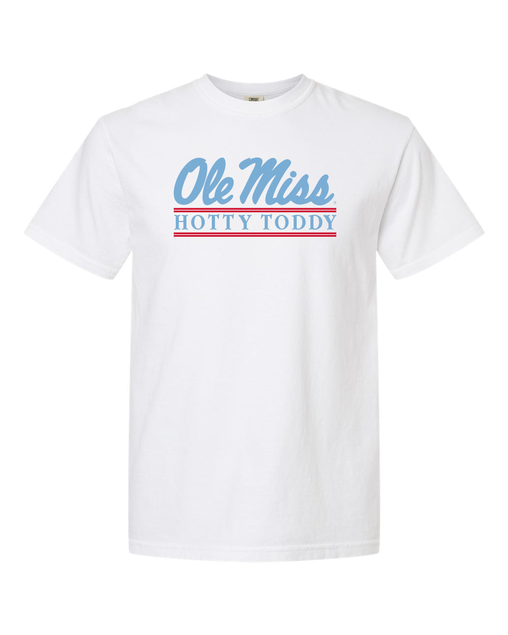 Comfort Color Ole Miss Bar Design Hotty Toddy White T-Shirt
