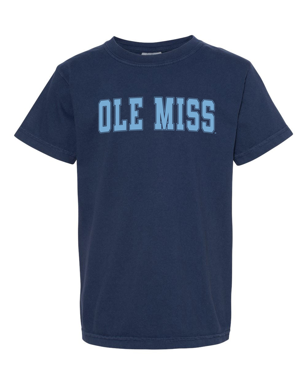 Comfort Color T-Shirt Navy with Powder Blue Ole Miss