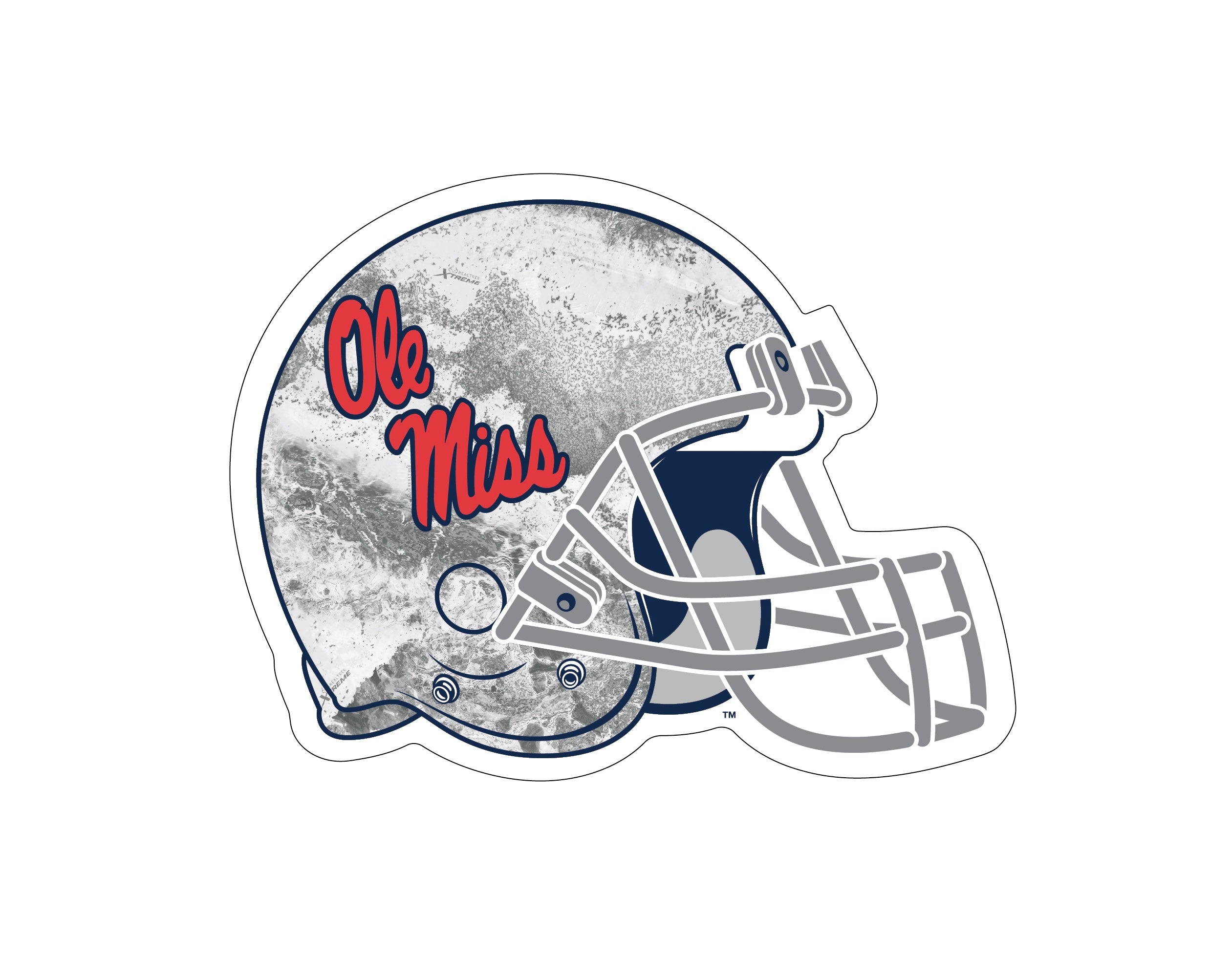 Ole Miss Realtree Helmet 3.5" Rugged Sticker