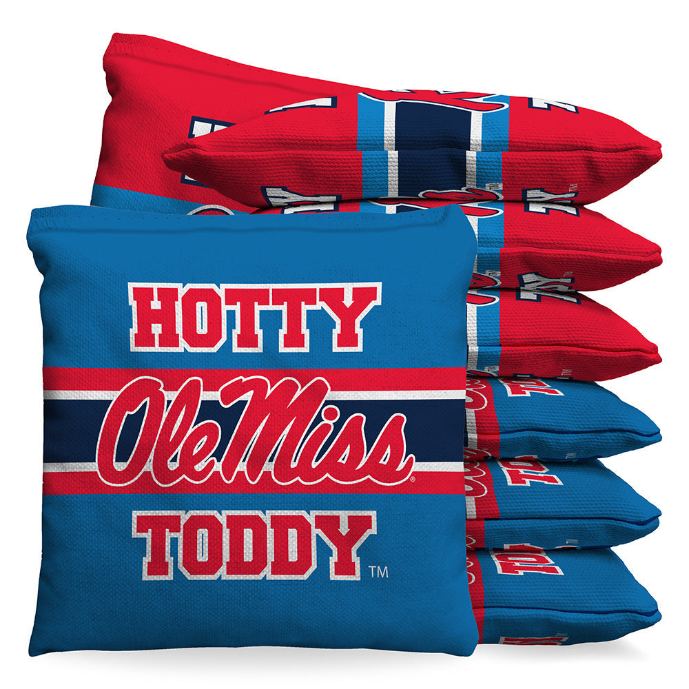 Ole Miss Rebels Hotty Toddy 9.5oz Bean Bag Toss Bags by BAGGO (Set of 8)