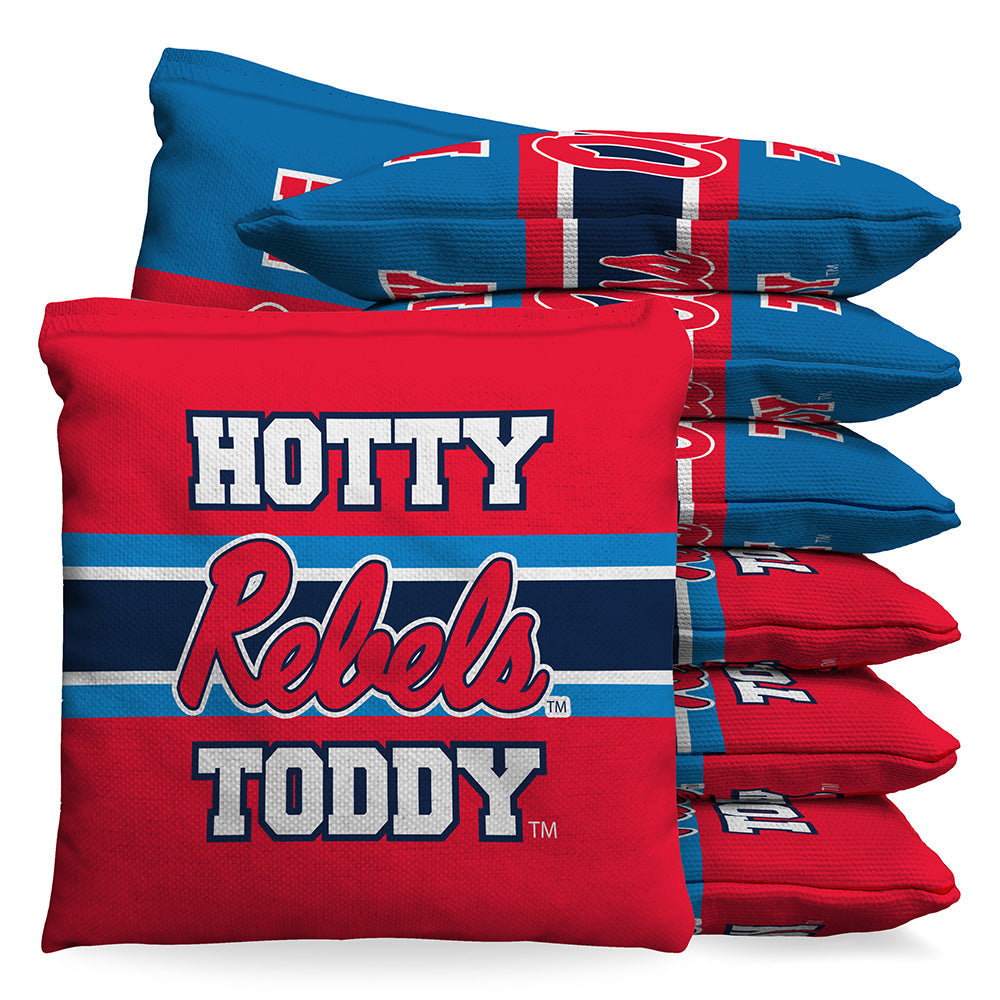 Ole Miss Rebels Hotty Toddy 9.5oz Bean Bag Toss Bags by BAGGO (Set of 8)