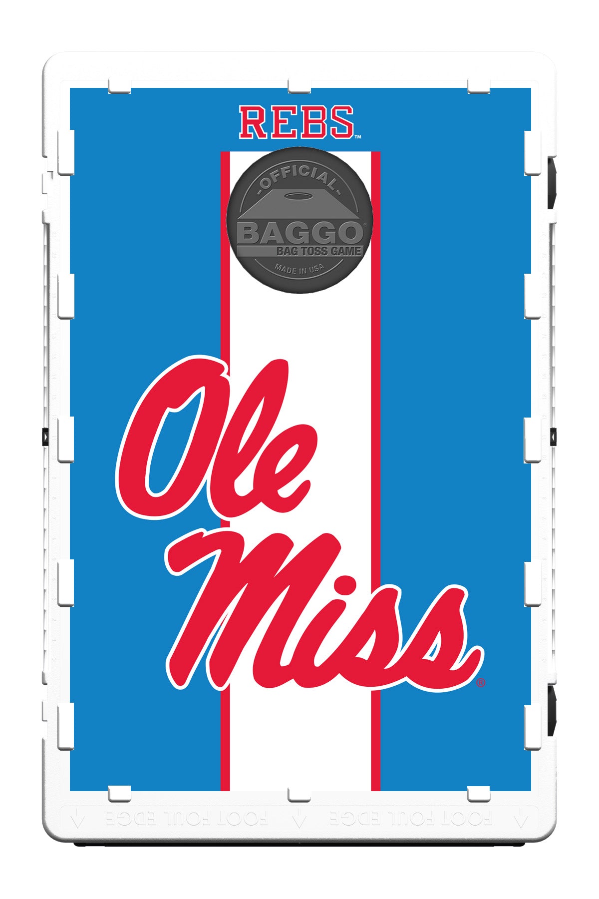 Ole Miss Rebels REBS Baggo Bean Bag Toss Portable 2x3 Cornhole Game