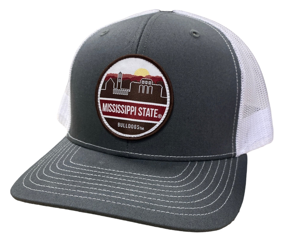 MSU Richardson Hat with Sky Line Patch- Gray and White