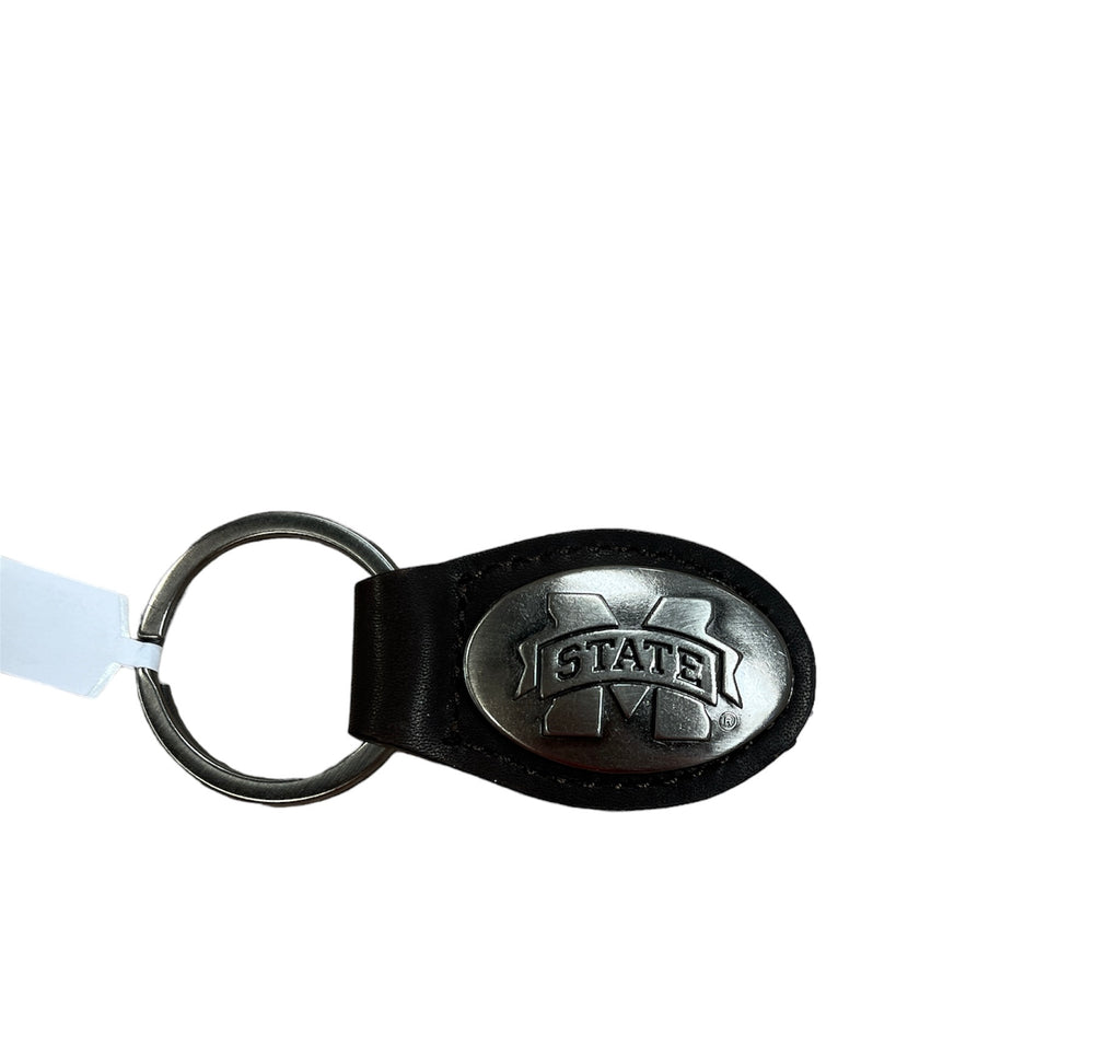Mississippi State Brown Leather Key Chain